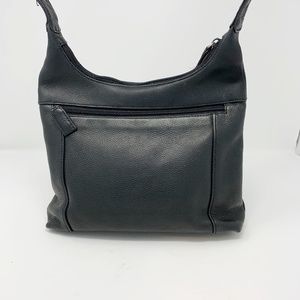 Tignanello Black Pebble Leather Hobo Bag
